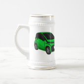 かわいいグリーンマイクロサイズの車 ビールジョッキ (左)