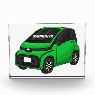 かわいいグリーンマイクロサイズの車 フォトブロック