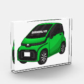 かわいいグリーンマイクロサイズの車 フォトブロック (左)