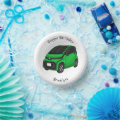 かわいいグリーンマイクロサイズの車 ペーパーボウル (パーティー)
