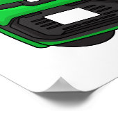 かわいいグリーンマイクロサイズの車 ポスター (角)