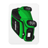 かわいいグリーンマイクロサイズの車 マグネット (縦)