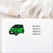 かわいいグリーンマイクロサイズの車 ラベル (インサイチュ)