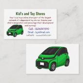 かわいいグリーンマイクロサイズの車 名刺 (正面/裏面)