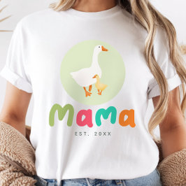 かわいいグリーンママゴース ニュートラルベビーシャワー Tシャツ