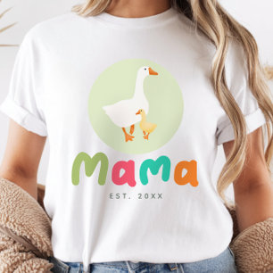 かわいいグリーンママゴース ニュートラルベビーシャワー Tシャツ
