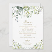 かわいいグリーンユーカリブライダルシャワーメニューインビタ 招待状 (正面)