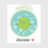 かわいいグリーンライムバブル漫画イラストレーション シール (シート)