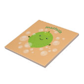 かわいいグリーンライムバブル漫画イラストレーション タイル (側面)