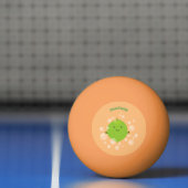 かわいいグリーンライムバブル漫画イラストレーション 卓球ボール (ネット)