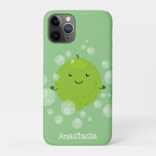 かわいいグリーンライムバブル漫画イラストレーション iPhone 11 PROケース