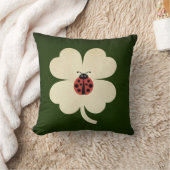 かわいいグリーンラッキーラディバグシャムロック クッション (ブランケット)