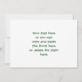 かわいいグリーンラビット新生児写真発表 案内状 (裏面)