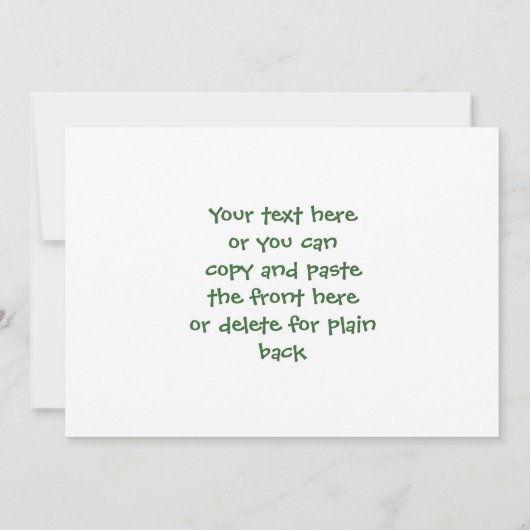 かわいいグリーンラビット新生児写真発表 案内状 (裏面)