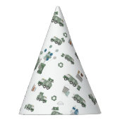 かわいいグリーンリサイクルトラックキッズネーム年齢誕生日 パーティーハット (右)