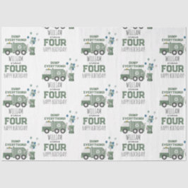 かわいいグリーンリサイクルトラックキッズネーム年齢誕生日 薄葉紙