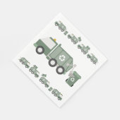 かわいいグリーンリサイクルトラックキッズビークル誕生日 スタンダードランチョンナプキン (角)