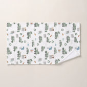 かわいいグリーンリサイクルトラックキッズビークル バスタオルセット (ハンドタオル)