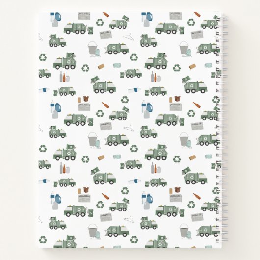 かわいいグリーンリサイクルトラックキッズビークルSketchbook ノートブック (裏面)