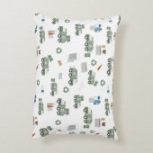 かわいいグリーンリサイクルトラックキッズ車のパターン アクセントクッション (裏面(縦))