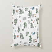 かわいいグリーンリサイクルトラックキッズ車のパターン アクセントクッション (正面(垂直))