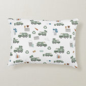 かわいいグリーンリサイクルトラックキッズ車のパターン アクセントクッション (裏面)