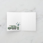 かわいいグリーンリサイクルトラックキッズ車のパターン カード (内部)