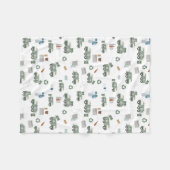 かわいいグリーンリサイクルトラックキッズ車のパターン フリースブランケット (正面(横))