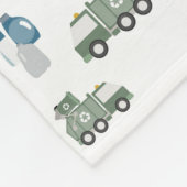 かわいいグリーンリサイクルトラックキッズ車のパターン フリースブランケット (角)