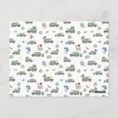 かわいいグリーンリサイクルトラックキッズ車のパターン ポストカード (裏面)