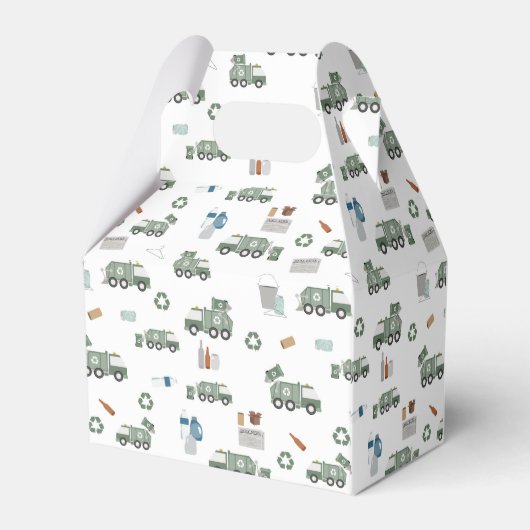 かわいいグリーンリサイクルトラックボーイズビークル誕生日 フェイバーボックス (裏面サイド)