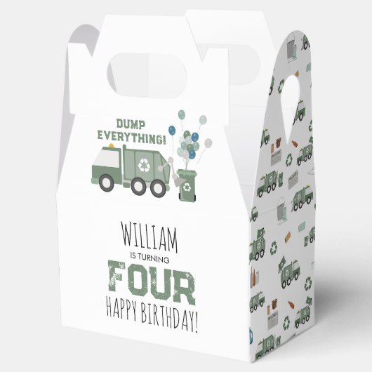 かわいいグリーンリサイクルトラックボーイズビークル誕生日 フェイバーボックス (オープン)