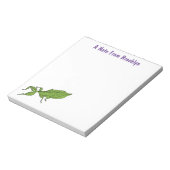 かわいいグリーンリーフ昆虫漫画イラストレーション ノートパッド (回転)
