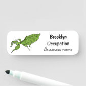 かわいいグリーンリーフ昆虫漫画イラストレーション 名札 (インサイチュ)