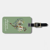 かわいいグリーンレディーバグアドベンチャー感動的引用文 ラゲッジタグ (正面横)