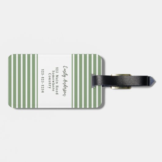 かわいいグリーンレディーバグアドベンチャー感動的引用文 ラゲッジタグ (裏面横)