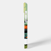 かわいいグリーンヴィンテージカエルとキノコ名前をカスタムする Case-Mate iPhoneケース (裏面 / 左)