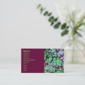 かわいいグリーンヴィンテージフローラルパターン 名刺 (スタンド正面)