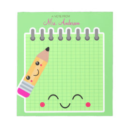 かわいいグリーン先生鑑賞 ノートパッド