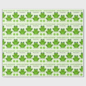 かわいいグリーン女性カエル女の子の名前誕生日 ラッピングペーパー (フラット)