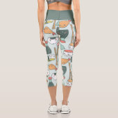 かわいいグリーン寿司てんぷら可愛い カプリレギンス (裏面)