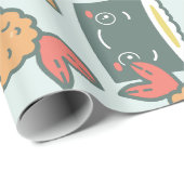 かわいいグリーン寿司てんぷら可愛い ラッピングペーパー (ロールコーナー)