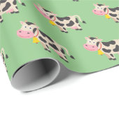かわいいグリーン牛の子供の贈り物 ラッピングペーパー (ロールコーナー)