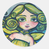 かわいいグリーン自然ピクシー ラウンドシール (正面)