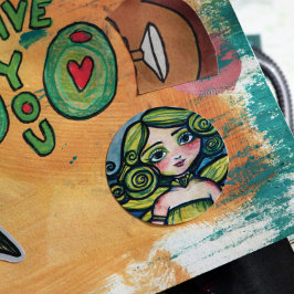 かわいいグリーン自然ピクシー ラウンドシール