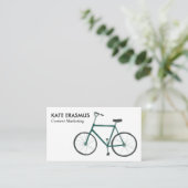 かわいいグリーン自転車図解入りの、写真付きのの名刺 名刺 (スタンド正面)