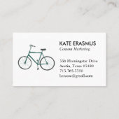 かわいいグリーン自転車図解入りの、写真付きのの名刺 名刺 (裏面)
