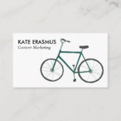 かわいいグリーン自転車図解入りの、写真付きのの名刺 名刺 (正面)