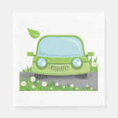 かわいいグリーン車 スタンダードランチョンナプキン (正面)