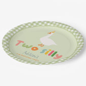 かわいいグリーン間抜けツーガース2回目の誕生日 ペーパープレート (アングル)